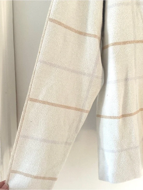 Anthropologie | Neutral Windowpane Mockneck Sweater - Picture 5 of 6